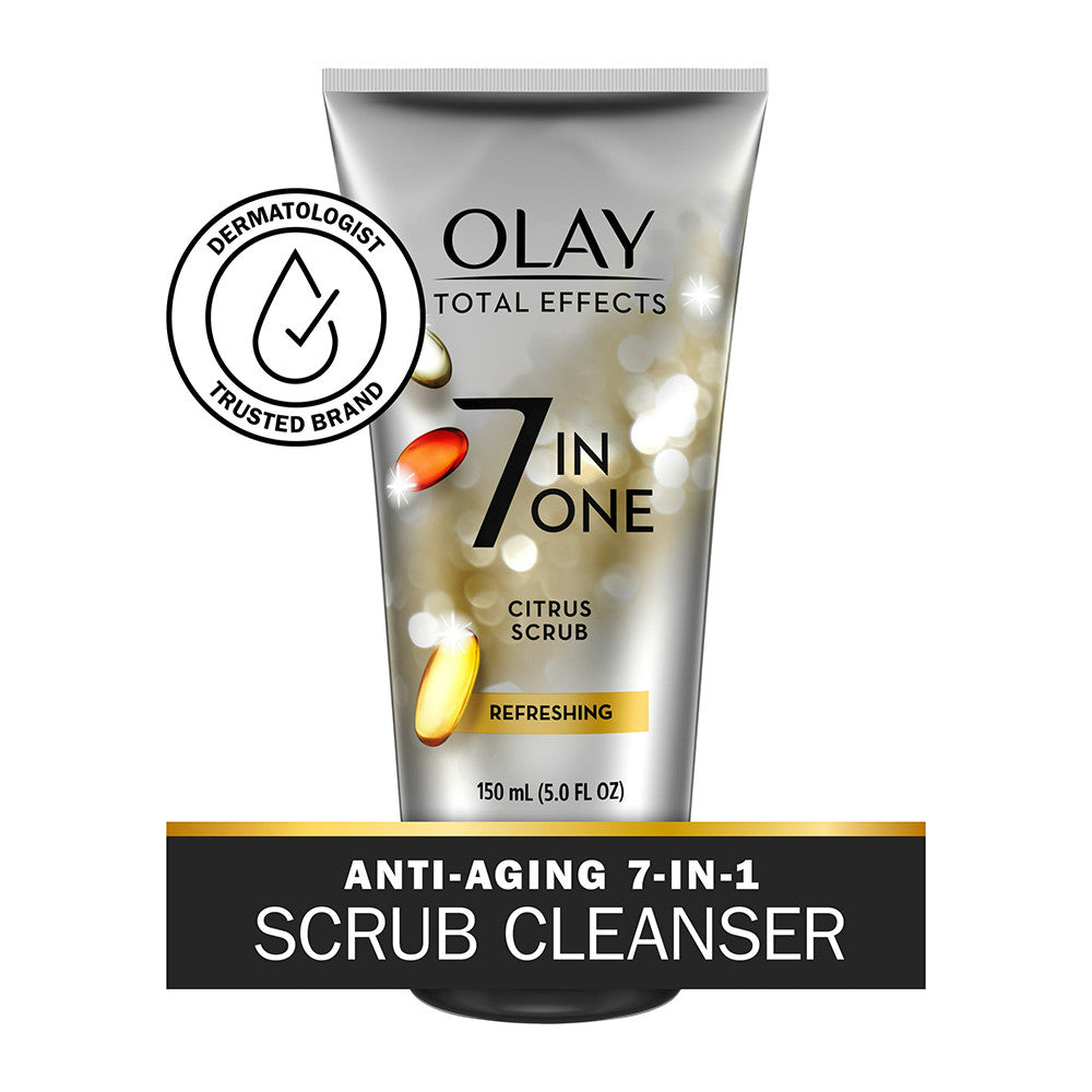 Olay Skincare Total Effects Face Wash, 7 in 1 Refreshing Citrus Scrub, Facial Cleanser, 5 Oz